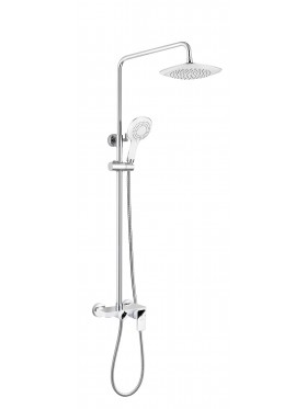 Grifo de ducha Formentera con barra, telefono ducha y rociador de 20 cm en  acero extraplano - Zomwy
